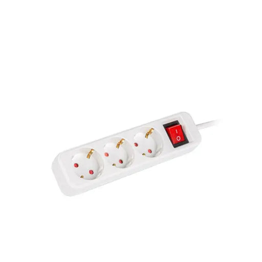 Lanberg power strip 1.5m 3 sockets french with circuit breaker quality-grade copper cable white