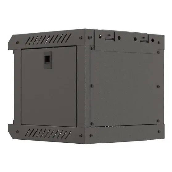 Lanberg rack cabinet 10’’ wall-mount 4U/300x300 (flat pack) with glass door black - Hanging cabinets 10’’/