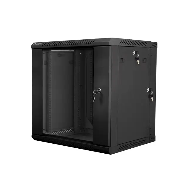 Lanberg rack cabinet 19’’ double-section wall-mount 12U / 600x600 for self-assembly (flat pack) black - Сървърни и