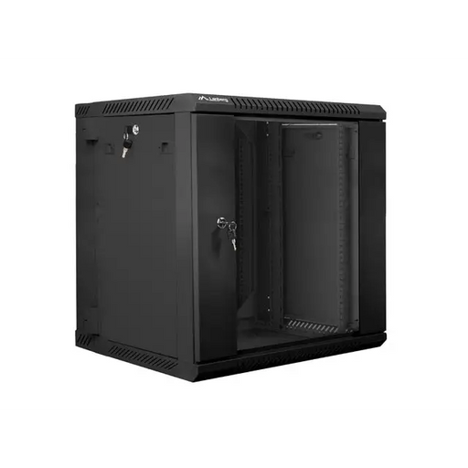 Lanberg rack cabinet 19’’ double-section wall-mount 12U / 600x600 for self-assembly (flat pack) black - Сървърни и
