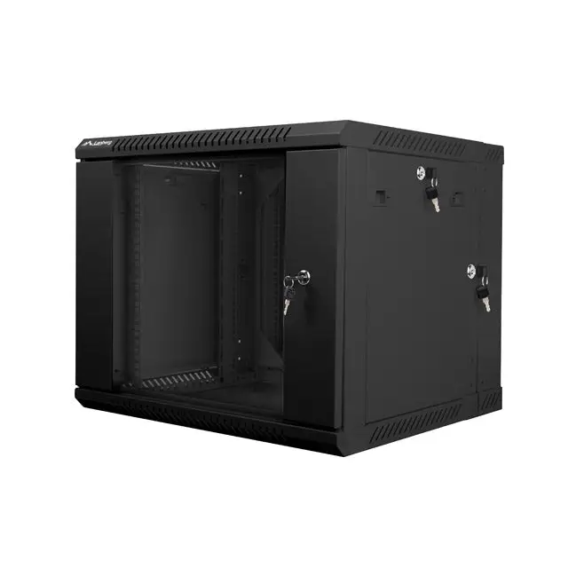 Lanberg rack cabinet 19’’ double-section wall-mount 9U / 600x600 for self-assembly (flat pack) black - Сървърни и