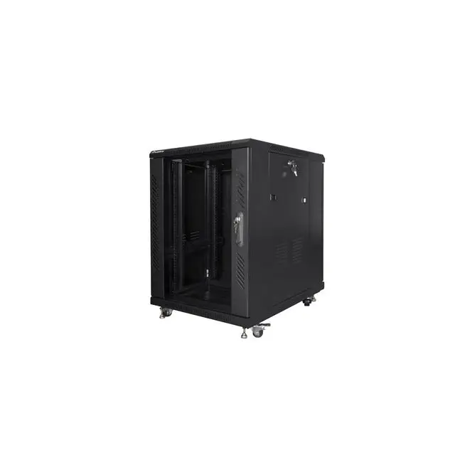 Lanberg rack cabinet 19’’ free-standing 15U/600x800 (flat pack) black - Сървърни и комуникационни шкафове<<<LANBERG