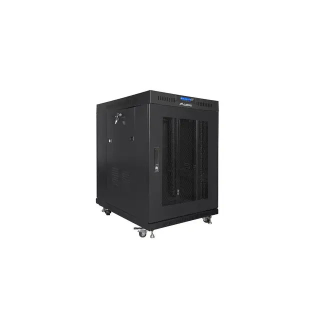 Lanberg rack cabinet 19’’ free-standing 15U/800x1000 (flat pack) with mesh door lcd black v2 - Сървърни и
