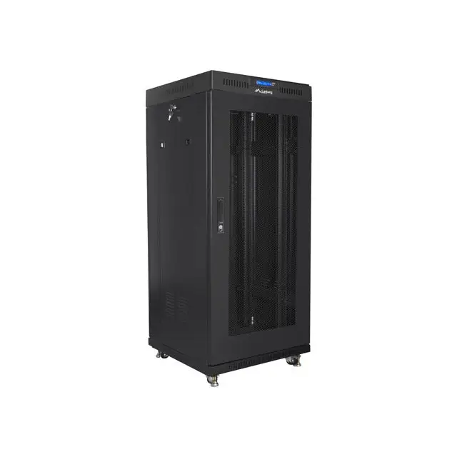 Lanberg rack cabinet 19’’ free-standing 27U/600x600 (flat pack) with mesh door lcd black v2 - Сървърни и комуникационни