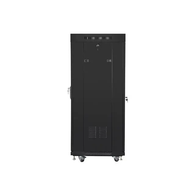 Lanberg rack cabinet 19’’ free-standing 27U / 600x600 self-assembly flat pack with glass door LCD black - Сървърни и