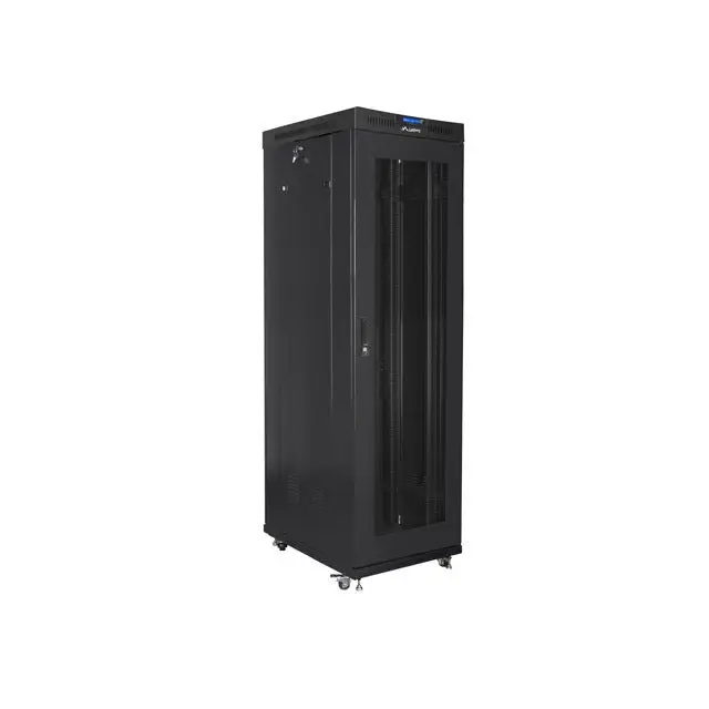 Lanberg rack cabinet 19’’ free-standing 42U/600x1000 (flat pack) with mesh door lcd black v2 - Сървърни и