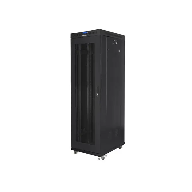 Lanberg rack cabinet 19’’ free-standing 42U/600x1000 (flat pack) with mesh door lcd black v2 - Сървърни и