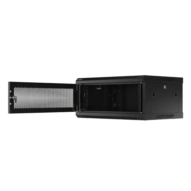 Lanberg rack cabinet 19’’ wall-mount 4U/600x450 with perforated door black (flat pack) - Сървърни и комуникационни