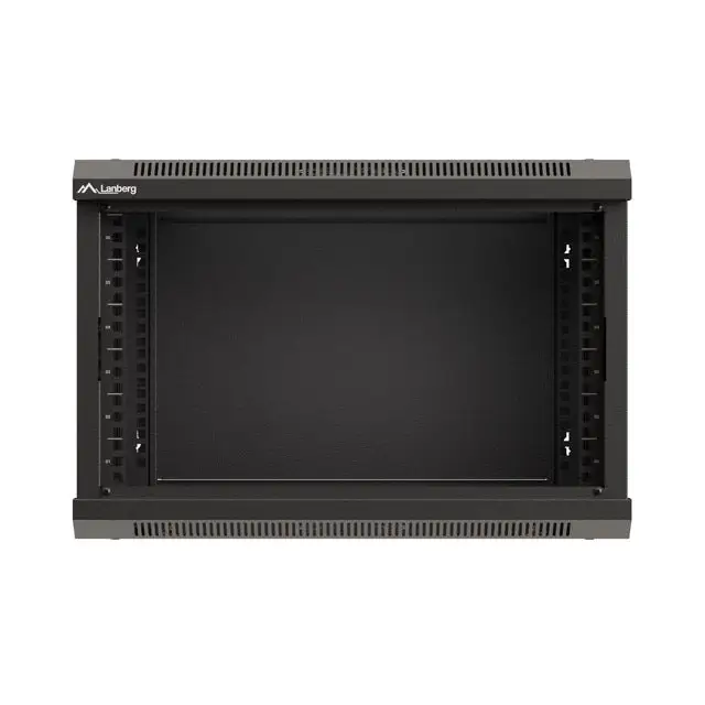 Lanberg rack cabinet 19’’ wall-mount 6U/540x350 (flat pack) with glass door black - Сървърни и комуникационни