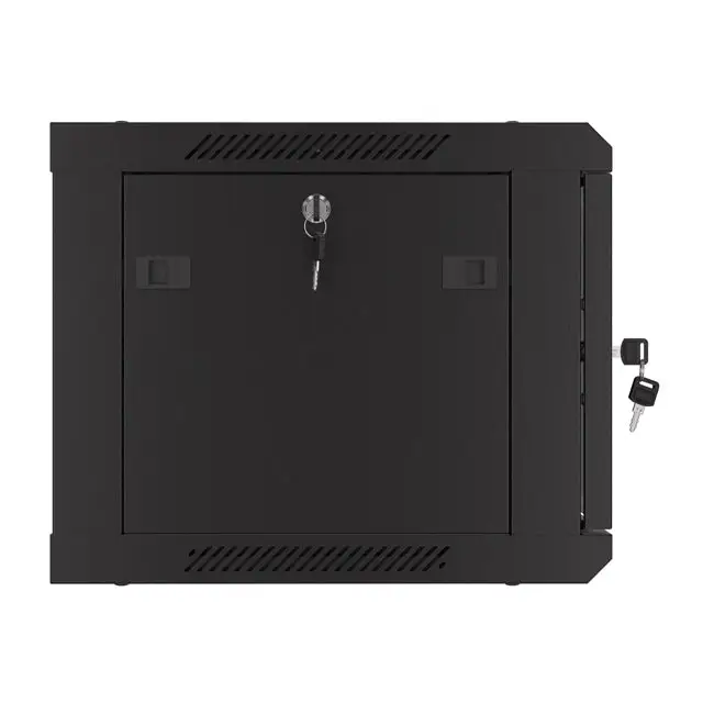 Lanberg rack cabinet 19’’ wall-mount 6U/600x450 with perforated door black (flat pack) - Сървърни и комуникационни