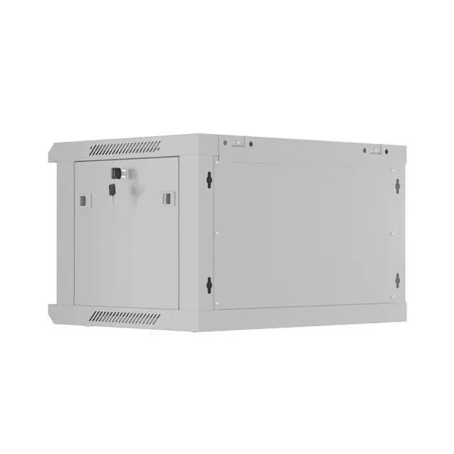 Lanberg rack cabinet 19’’ wall-mount 6U/600x450 with perforated door grey (flat pack) - Сървърни и комуникационни