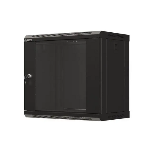Lanberg rack cabinet 19’’ wall-mount 9U/540x350 (flat pack) with glass door black - Сървърни и комуникационни