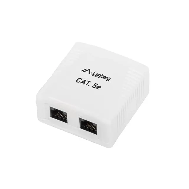 Lanberg surface-mount box CAT.5e UTP UNshielded 2X RJ45 white - Конектори<<<LANBERG адаптери конектори и