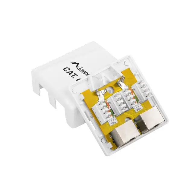 Lanberg surface-mount box CAT.6 FTP shielded 2X RJ45 white - Конектори<<<LANBERG адаптери конектори и