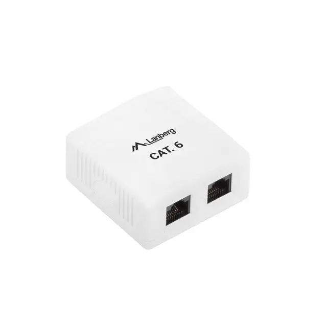 Lanberg surface-mount box CAT.6 UTP UNshielded 2X RJ45 white - Конектори<<<LANBERG адаптери конектори и