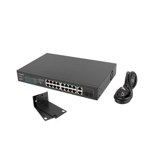 Lanberg switch 16x 100mb poe+/2x 1GB/1x sfp rack 19’’ unmanaged gigabit ethernet 250w - Комутатори<<<LANBERG мрежово и