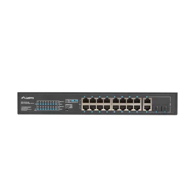 Lanberg switch 16x 100mb poe+/2x 1GB/1x sfp rack 19’’ unmanaged gigabit ethernet 250w - Комутатори<<<LANBERG мрежово и
