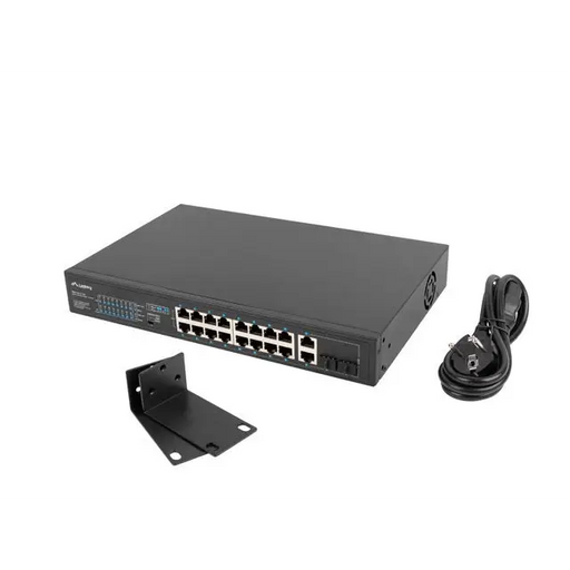 Lanberg switch 16x 100mb poe+/2x 1GB/1x sfp unmanaged rack 10’’ & 19’’ gigabit ethernet 150w - Комутатори<<<LANBERG
