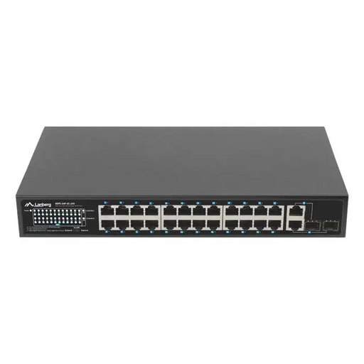 Lanberg Switch 24 x 100MB POE+/2 x Combo Rack 19’’ Gigabit Ethernet 250W - Комутатори<<<LANBERG мрежово и
