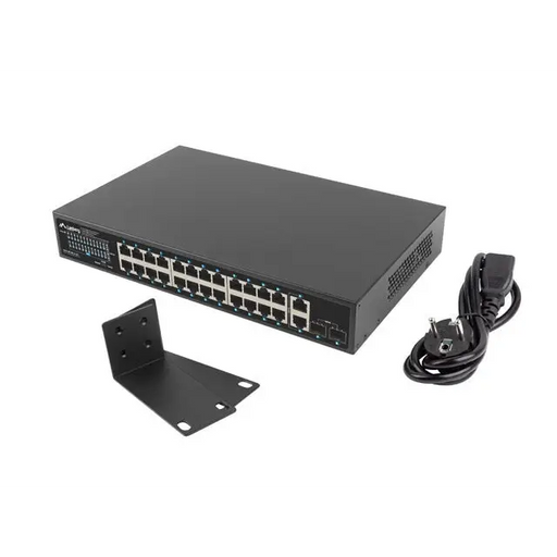 Lanberg switch 24x 1GB poe+/2x GB 2x sfp rack 19’’ gigabit ethernet 360w - Комутатори<<<LANBERG мрежово и