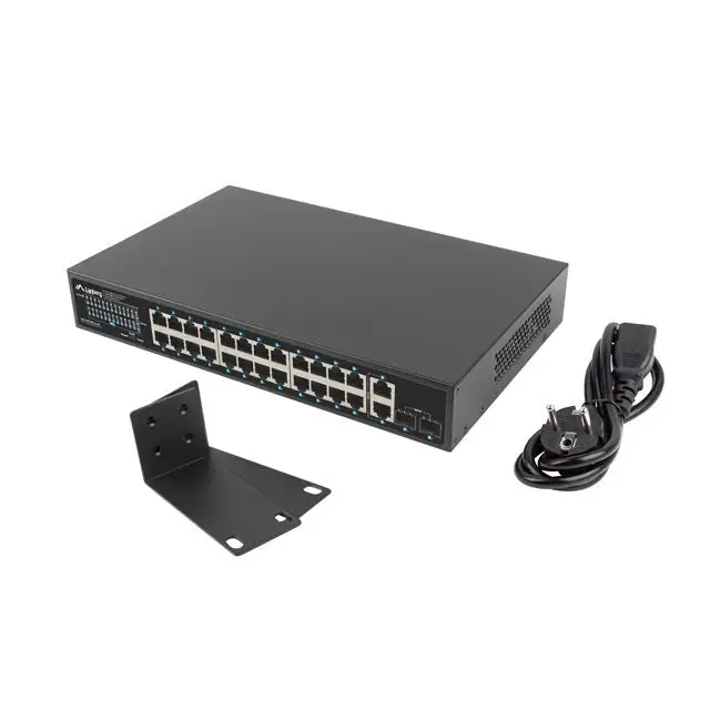 Lanberg switch 24x 1GB poe+/2x GB 2x sfp rack 19’’ gigabit ethernet 360w - Комутатори<<<LANBERG мрежово и