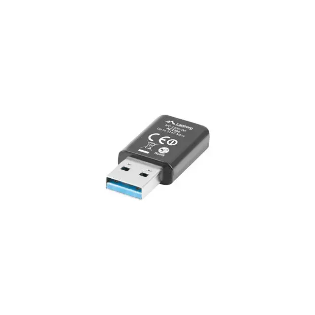 Lanberg Wireless Network Card USB AC1200 Dual Band 2x Internal Antenna - Адаптери<<<LANBERG адаптери конектори и
