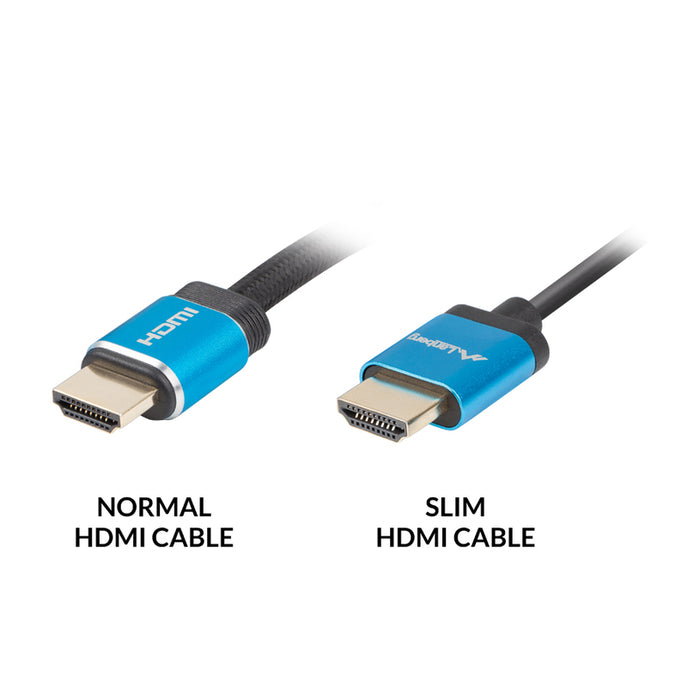 Lanberg HDMI M/M V2.0 4K cable 0.5m, slim, black