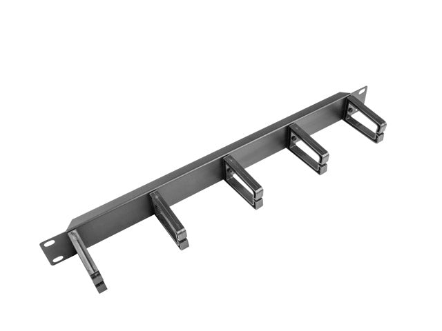 Lanberg 19" cable management panel w. 5 plastic holders 1U - type b, black