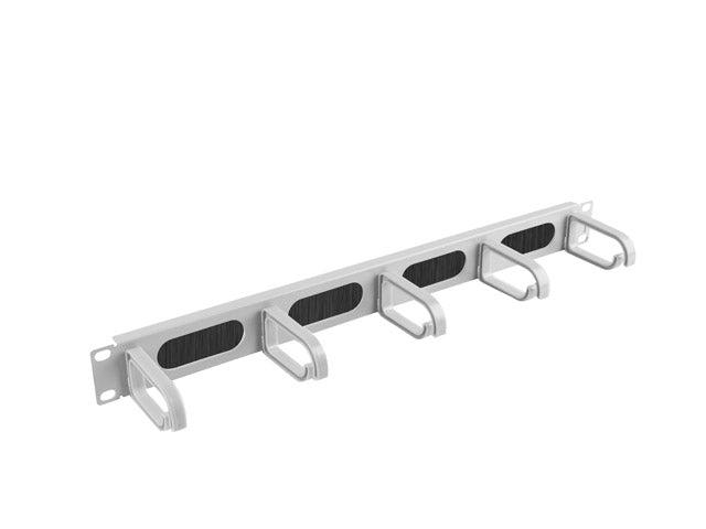 Lanberg 19" cable management AK-1203-S brush panel 5 rings- type b 1U, grey