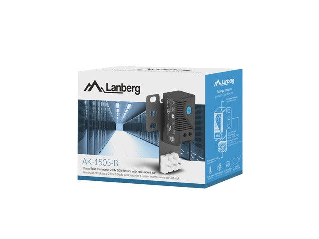 Lanberg closed-loop thermostat 19" 10A with ear terminal block, black