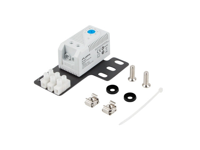 Lanberg closed-loop thermostat 10A for rack cabinets with 19" ear and terminal block, grey