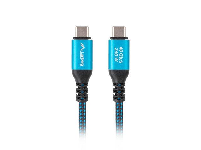 Lanberg USB-C M/M 4.0 cable 1m 240w 8k 60hz black-blue