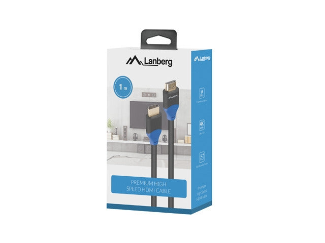 Lanberg HDMI M/M V2.0 cable 1m 4K CU box, black BOX