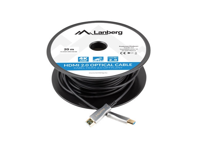 Lanberg HDMI M/M v2.0 cable 20m optical black aoc