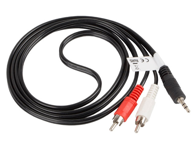 Lanberg mini jack 3.5mm (M) 3 pin -> 2X RCA (chinch) (M) cable 1.5m