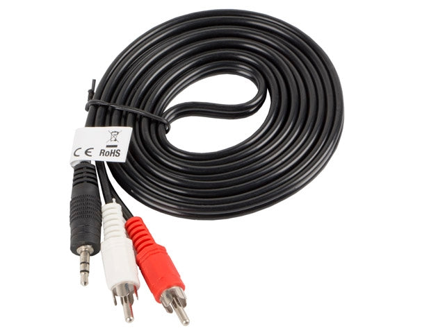 Lanberg mini jack 3.5mm (M) 3 pin -> 2X RCA (chinch) (M) cable 2m