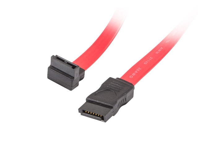 Lanberg SATA DATA III (6GB/S) F/F cable 50cm metal clips angled, red