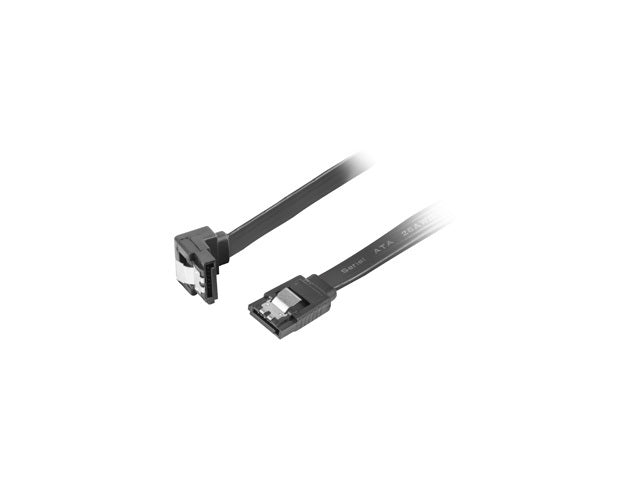 Lanberg SATA DATA III (6GB/S) F/F cable 30cm metal clips angled, black