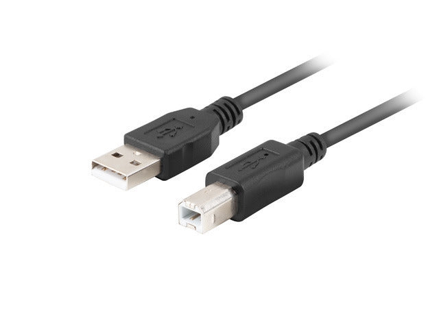 Lanberg Cable USB-A(M)->USB-B(M) 2.0 Ferrite 1M Box Black