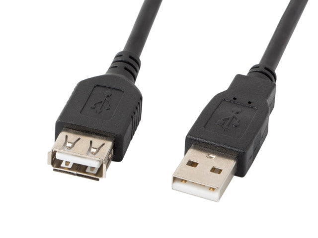 Lanberg extension cable USB 2.0 AM-AF, 70cm, black