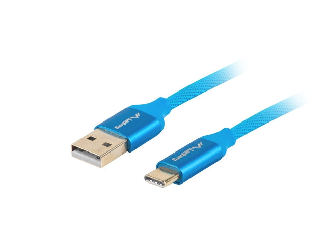 Lanberg USB-C(M) ->  USB-A (M) 2.0 cable 0.5m, blue QC 3.0 premium