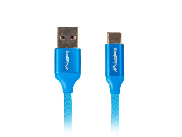 Lanberg USB-C(M) ->  USB-A (M) 2.0 cable 0.5m, blue QC 3.0 premium