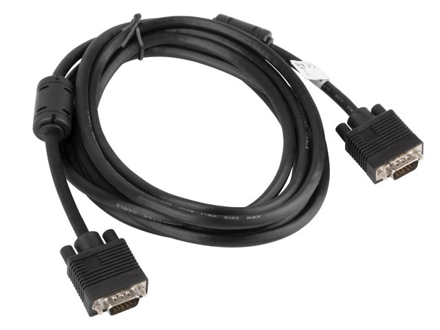 Lanberg VGA M/M cable 5m dual-shielded, 2x ferrite, black