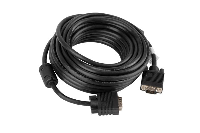 Lanberg VGA M/M cable 10m dual-shielded, 2x ferrite, black