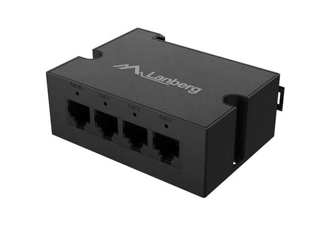 Lanberg Switch POE Extender DIN-FE4-AT-30W 1 x IN 3 x OUT Fast Ethernet DIN Rail AT 30W Metal Clips