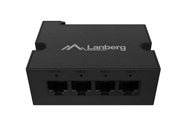 Lanberg Switch POE Extender DIN-FE4-AT-30W 1 x IN 3 x OUT Fast Ethernet DIN Rail AT 30W Metal Clips