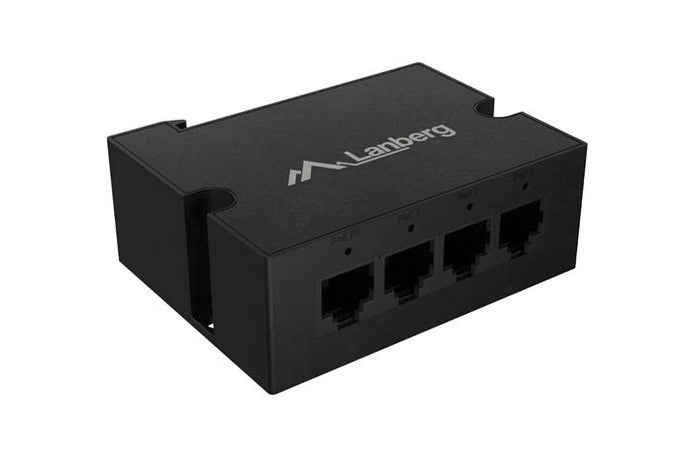 Lanberg Switch POE Extender DIN-FE4-AT-30W 1 x IN 3 x OUT Fast Ethernet DIN Rail AT 30W Metal Clips