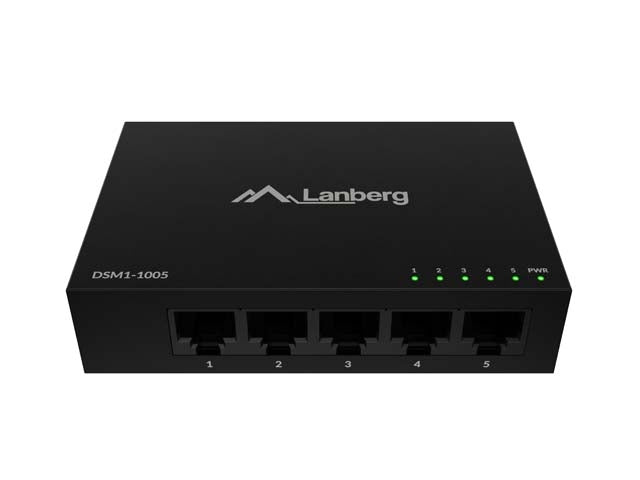 Lanberg switch DSM1-1005 5-port, 1GB/s 12V Metal case