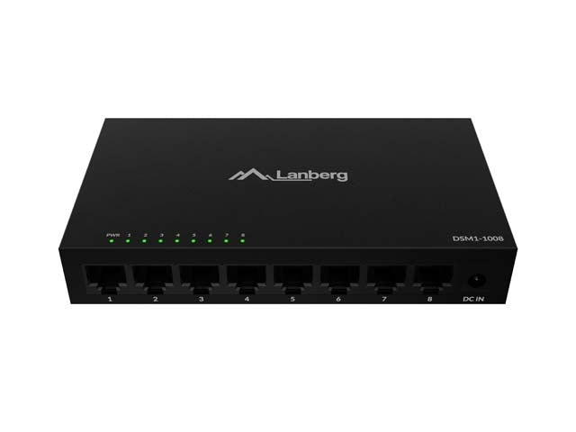 Lanberg switch DSM1-1008 8-port, 1GB/s 12V Metal case