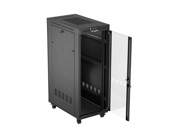 Lanberg rack cabinet 19" free-standing 32U/600X1000 (FLAT PACK) with glass door LCD black